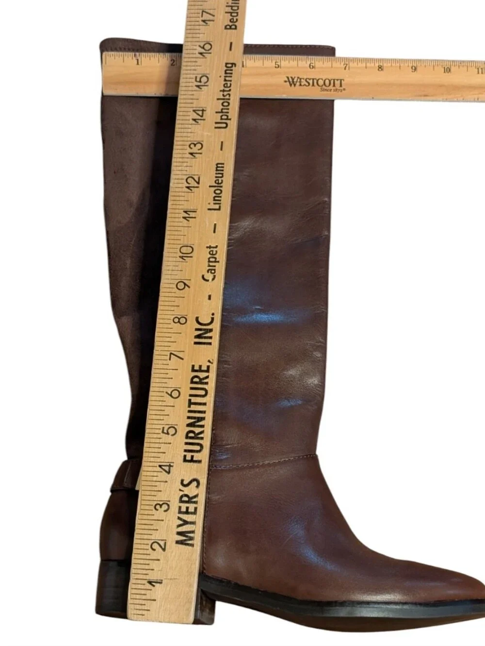 Cole Haan Adler Brown Leather Suede Riding Boots Knee High tall size 8B pull on